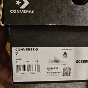Converse Metallic Granite White Sneakers